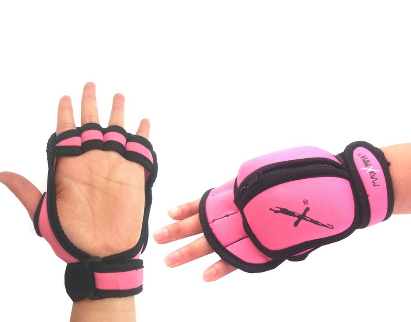 MaxxMMA Adjustable Weighted Gloves  2 lb. Set - Removable Weight (2 x 0.5 lb. Each Glove) for Sculpting MMA Kickboxing Cardio Aerobics Hand Speed Coordination Shoulder Strength (Pink) - Image 3